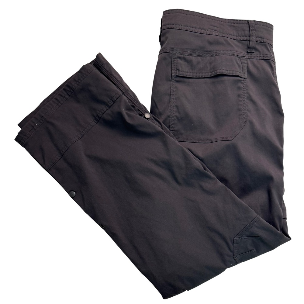 Prana Zion Mens Hiking Pants 36x30 Charcoal Gray Stretch Cargo Outdoor Trouser